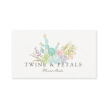 Aquarela de Buquê Suculente | CARTÃO DE VISITA