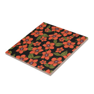 Aquarela de escarlate Pimpinela verde vermelho rox