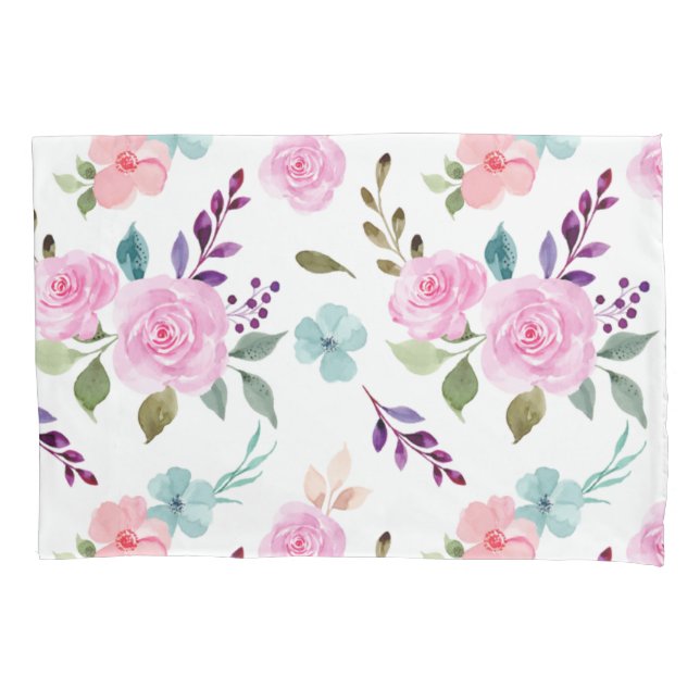 Aquarela de flor rosa sem emenda (Frente)