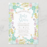 Aquarela de Jardim Suculta | Convite ao Chá de fra