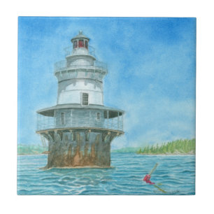 Aquarela do Farol de Goose Rocks