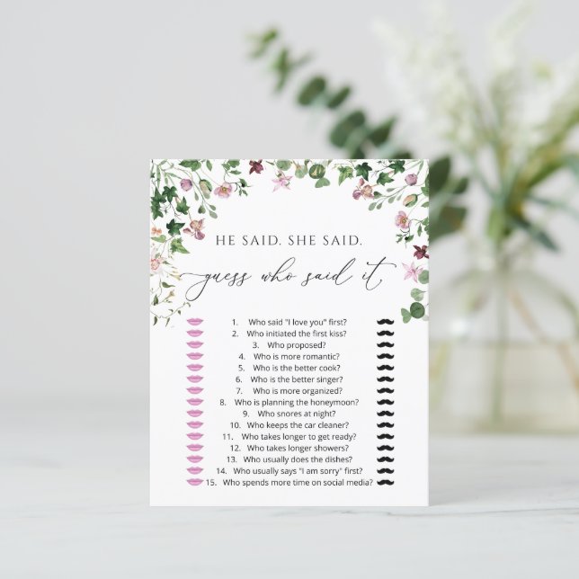 "Aquarela" Ele disse, ela disse "Jogo do Chá" (Em pé/Frente)