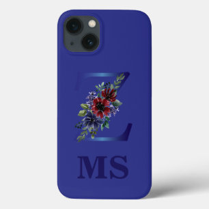 aquarela elegante de um buquê floral vermelho e az