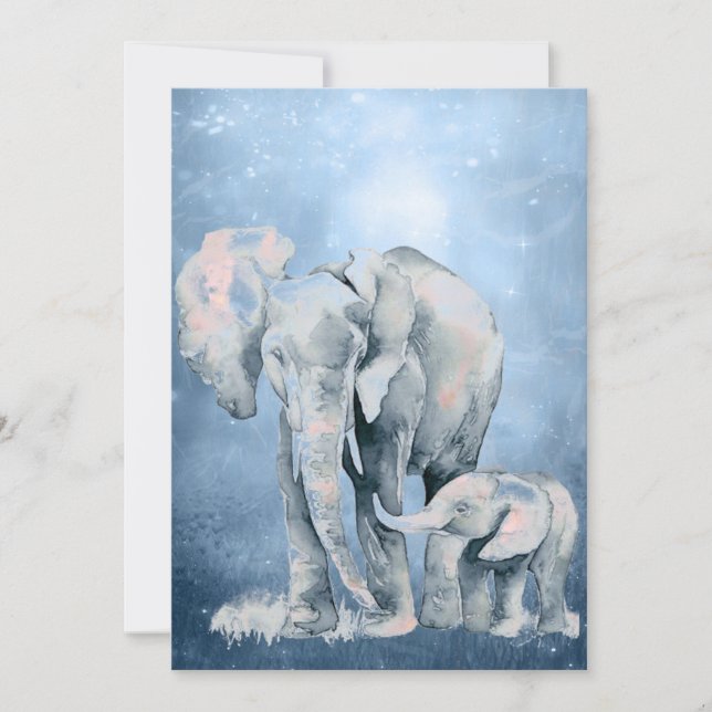 Aquarela Elephant Willife Nature Animal Art (Frente)
