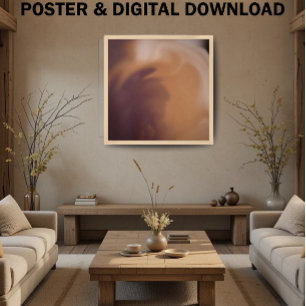 Aquarela em tons castanhos para Poster de decoraçã