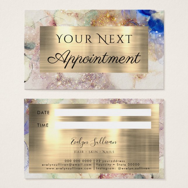 aquarela fina falsa e folha de ouro (Frente & Verso)