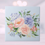 Aquarela Floral Azul Rosa Primavera Hydrangea Peôn<br><div class="desc">Traga a beleza da primavera para o seu espaço com nosso azulejo cerâmico Aquarela Floral Azul Rosa Primavera Hydrangea Peônia. Perfeito para entusiastas de flores e natureza!</div>