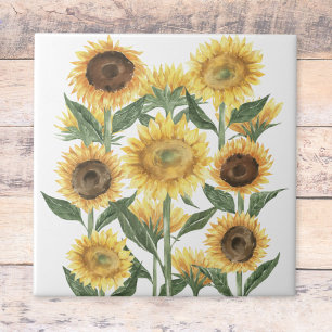 Aquarela Floral Girassol Amarelo