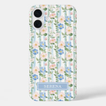 Aquarela Floral Listrada Personalizada Rosa