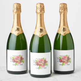Aquarela Floral Rosa Bege Blush Folha Casamento