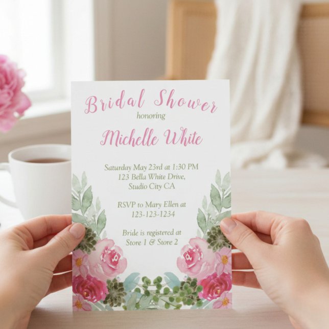 Aquarela Floral Rosa Elegante (Criador carregado)