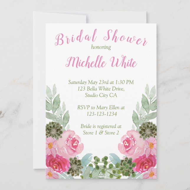 Aquarela Floral Rosa Elegante (Frente)