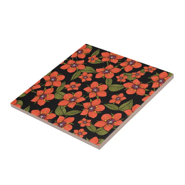 Aquarela floral vermelha (Lateral)