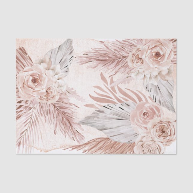 aquarela flores boho papel de buquê (Frente )