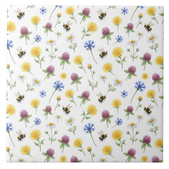 Aquarela Flores Silvestres e Abelhas (Frente)