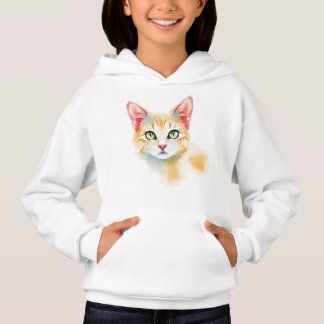 Aquarela Gata Gato Hoodie