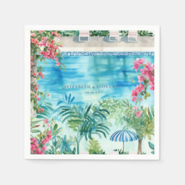 Aquarela Grécia | Guardanapos de Casamento