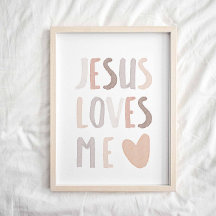 Aquarela Jesus neutro me ama poster