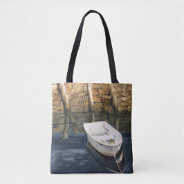 Aquarela Maine Rowboat Harbor Tote Bag