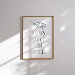 Aquarela neutra sempre ouça poster sábia