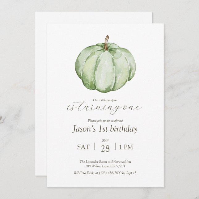 Aquarela Nosso Pequeno Convite De Aniversário De A (Frente/Verso)