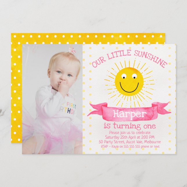 Aquarela Nosso Pequeno Convite De Aniversário De S (Frente/Verso)