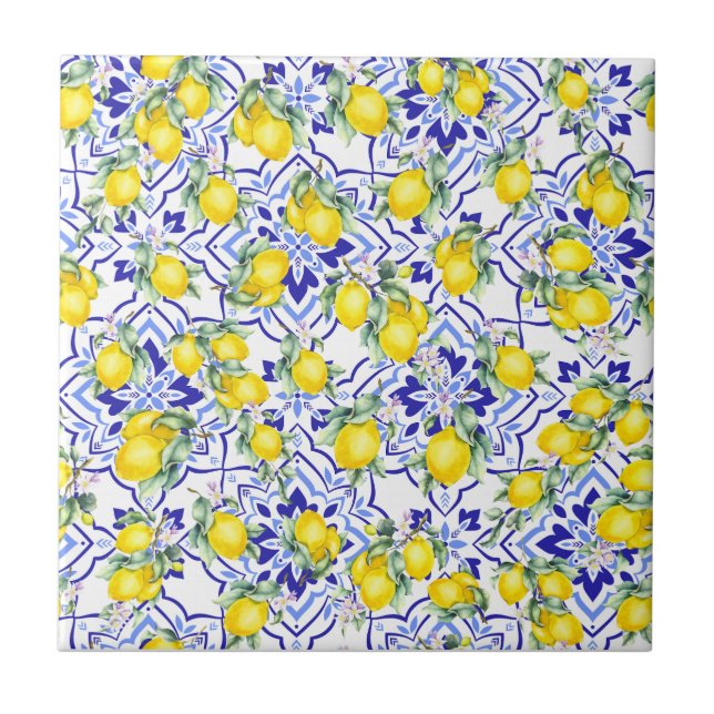 Aquarela País Francês Azul Limão (Frente)