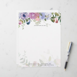 Aquarela pastel floral personalizada