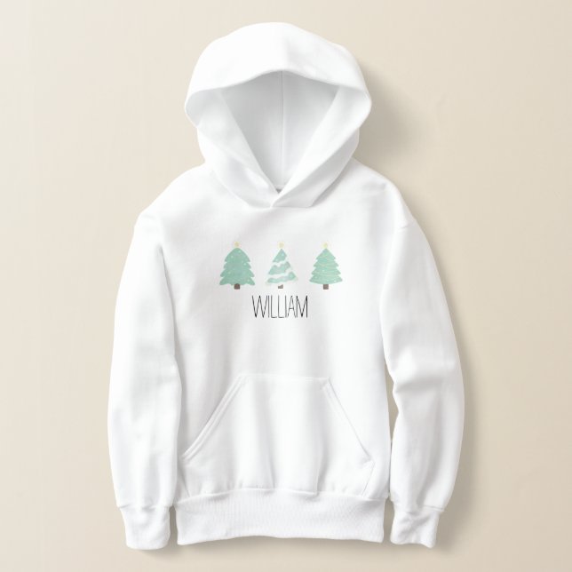 Aquarela Pastel Hoodie Árvore Natal (Postura )