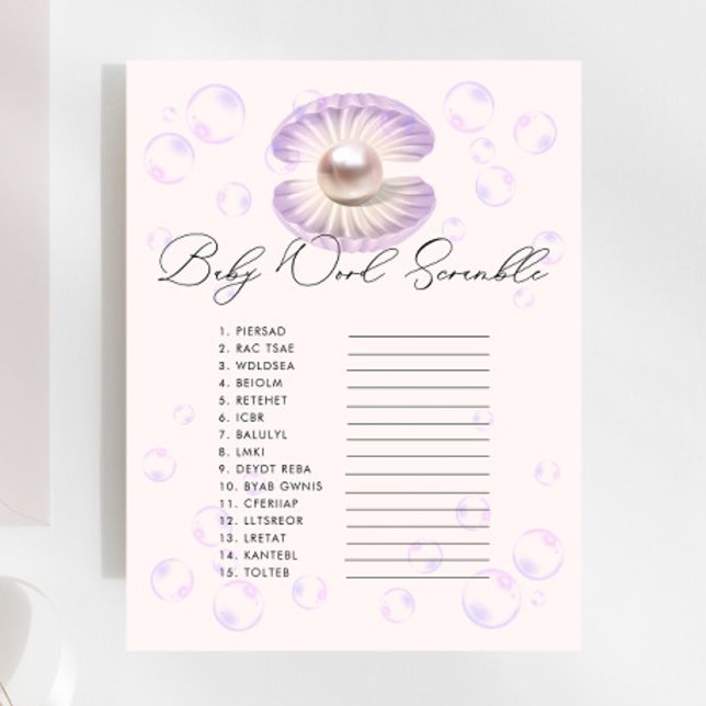 Aquarela Pequena Pérola Bebê Jogo de Palavras (Criador carregado)