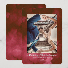 Aquarela Pêra Vermelha. Cartão de Natal Elegante