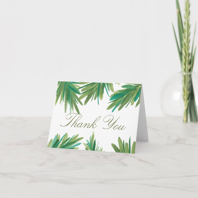 Aquarela Pine Woods | Agradecimento de Casamento (Frente)