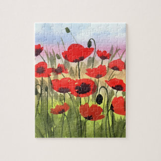 Aquarela "Poppies at Sunset" Quebra-cabeça