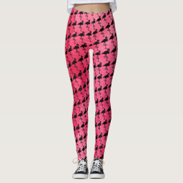 Aquarela rosa e leggings Flamingo pretas