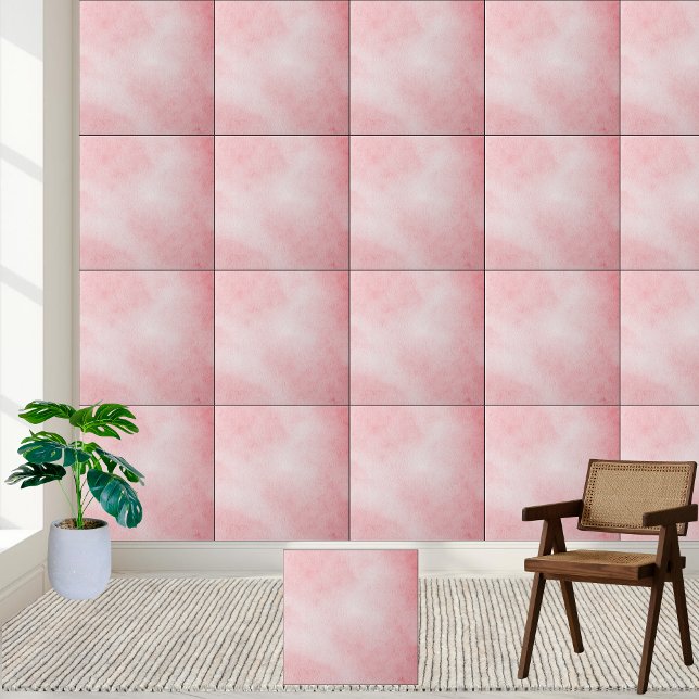Aquarela Rosa Elegante | Estética de Blush Suave (Elegant Pink Watercolor | Soft Blush Aesthetic Ceramic Tile)