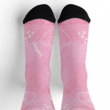 Aquarela rosa suave com nome branco