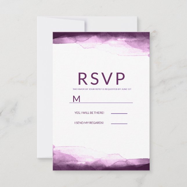 Aquarela Roxo de Boysenberry Chic Moderno RSVP (Frente)