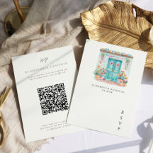 Aquarela Sayulita México | Código QR RSVP Casament