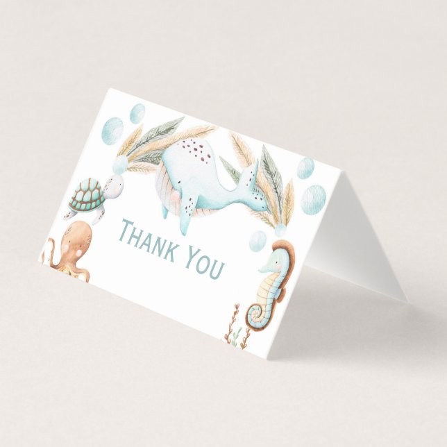 Aquarela Sob A Festa de aniversário Do Mar Obrigad (Frente)