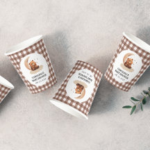 Aquarela Teddy chá de fraldas neutro em termos de 