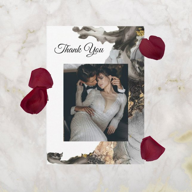 Aquarela Vanessa Black e White - Obrigado Cartões (Criador carregado)