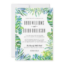 Aquarela Verde Deixa Convite de casamento Verde