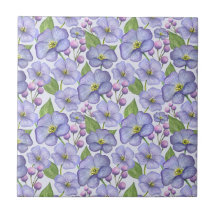 Aquarela Violetas Roxas & Padrão Floral