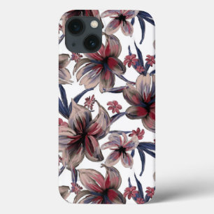 Aquarelas Crimson Floral em Branco