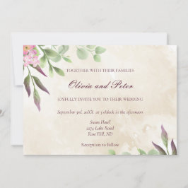 Aquarelle elegante convite para o casamento floral