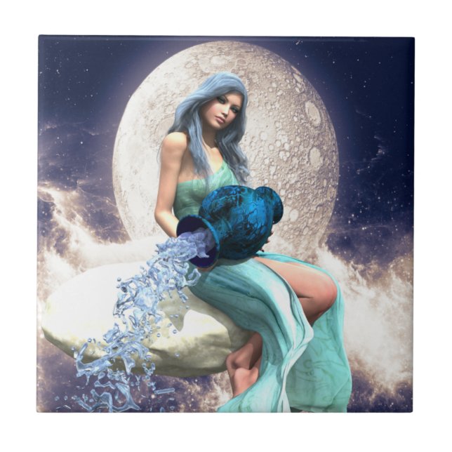 Aquário - Mulher Despejando Água de Um Jug (Frente)