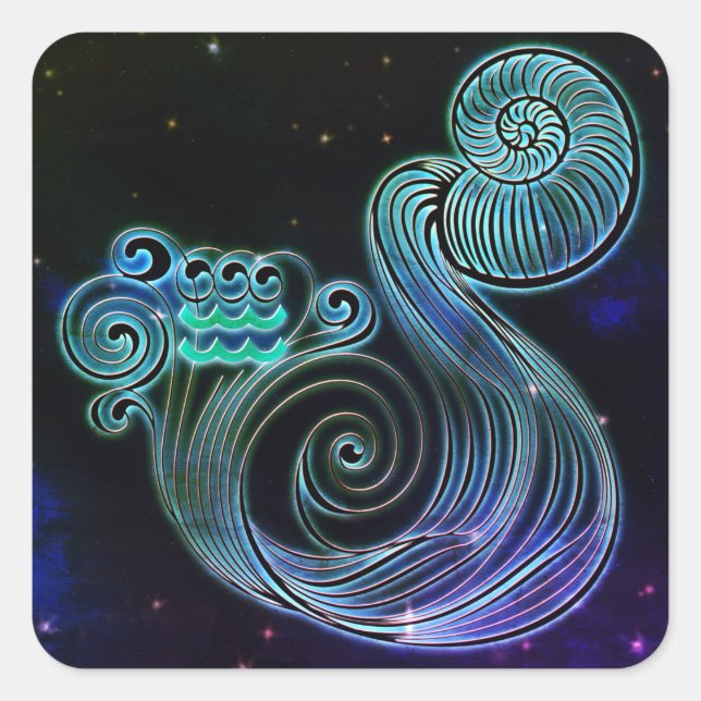 aquário, o carregador de água, adesivos zodíacos (Frente)