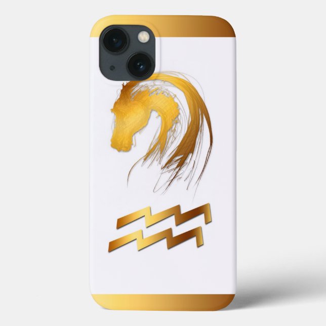 Aquarius Horse Chinese Western Astrology iPhone C (Verso)