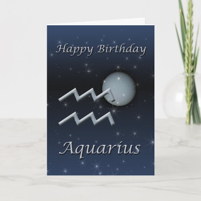 Aquarius Uranus Feliz Cartão de Aniversário (Frente)