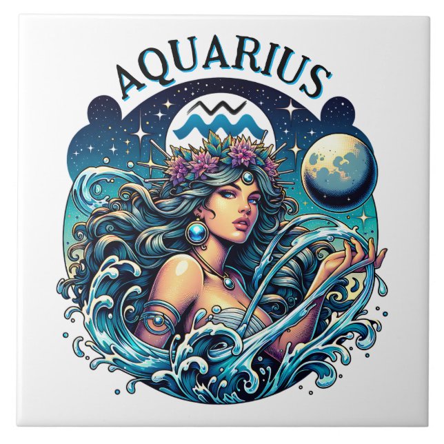 Aquarius Water Bearer Beautiful Woman Astrology  (Frente)